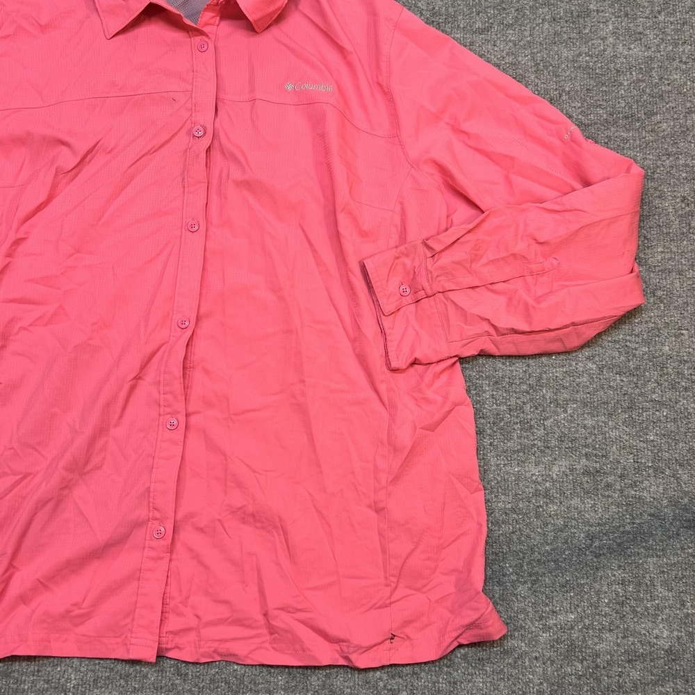 Columbia Shirt Womens 3X Pink Omni-Shade Button Up Long Sleeve Hiking Outdoor - Picture 4 of 11